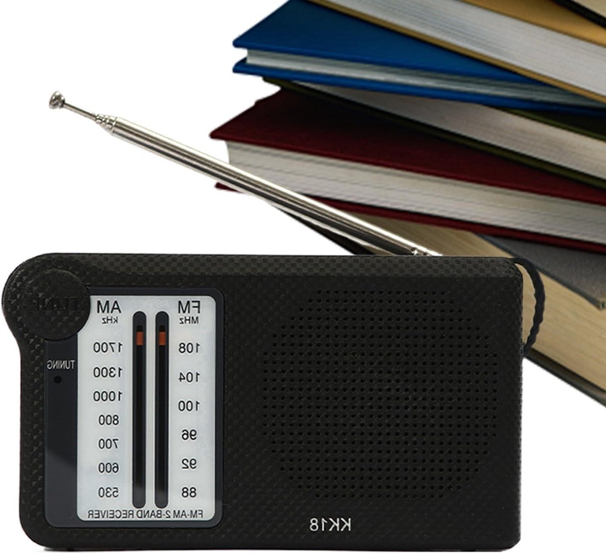 Draagbare FM Radio - Zakradio Luidspeaker - Muziek Luisteren Buiten - Stabiele Ontvangst Kwaliteit - 12x2.7x6.7 cm - Zwart