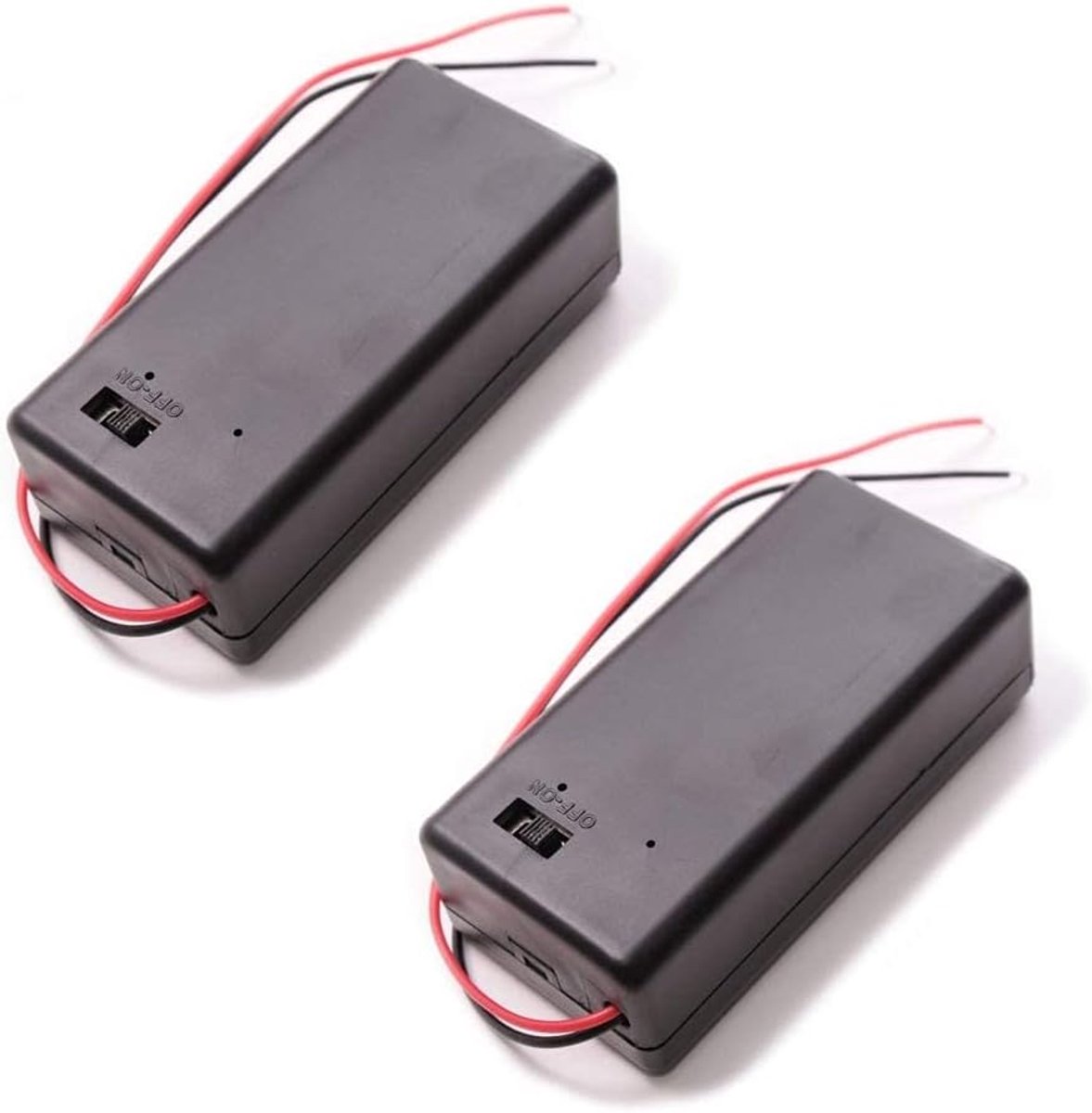 Batterijhouder 9V - met aan/uit-schakelaar - set van 2 - zwart - ShopVlot