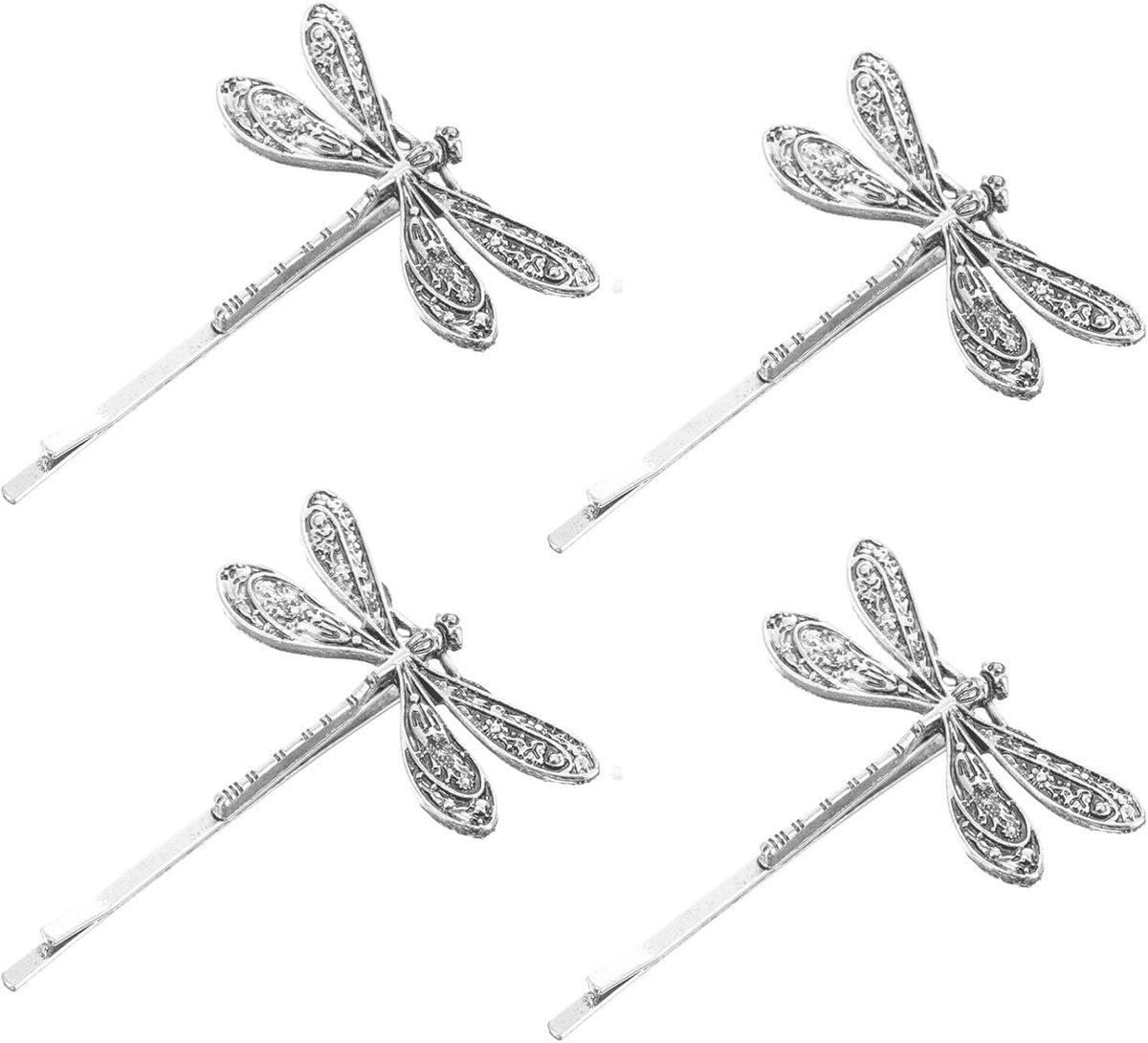 Bobby pins vintage - 4 stuks retro libelle haarspelden - haaraccessoires voor bruiloften - eenvoudig te combineren - ShopVlot
