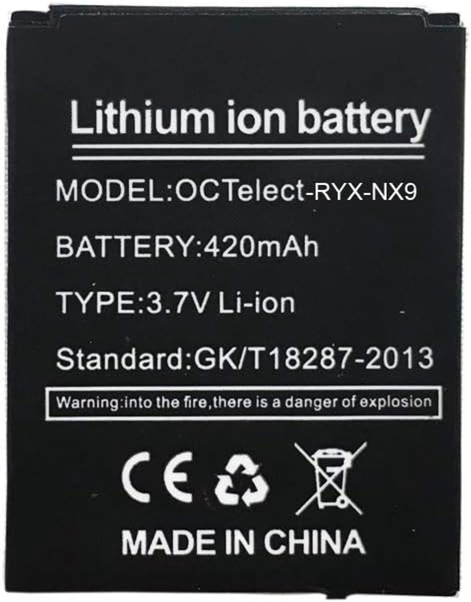 Smartwatch batterij 380 mAh - oplaadbare lithium batterij - geschikt voor RYX-NX9 - betrouwbare energievoorziening - ShopVlot