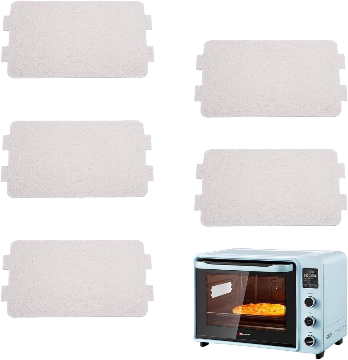 Mica plaat voor magnetron 117x65mm - 5 stuks - milieuvriendelijk papier - eenvoudig te snijden voor vervanging - ShopVlot