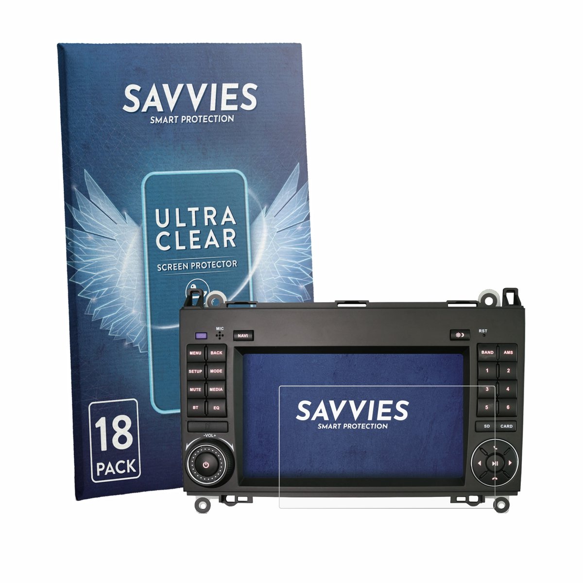 Savvies - Screenprotector voor Erisin ES5572B 7" - Folie Beschermfolie transparant 18 Stuks
