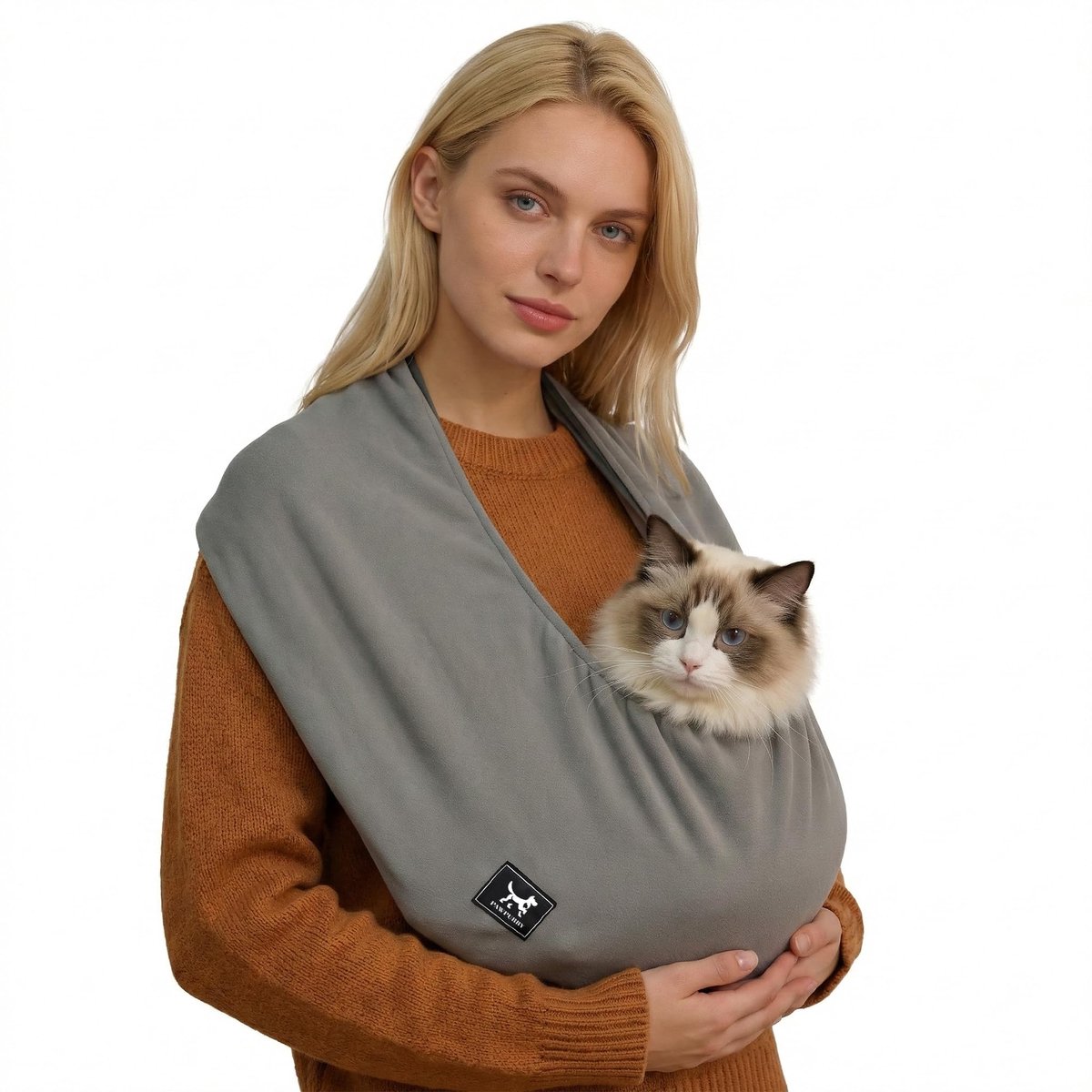 SnelShoppen - PAWPUBBY Kattendrager handsfree draagdoek voor kleine honden en katten - zachte ademende kitten-pubby-draagzak voor angstverlichting, kn