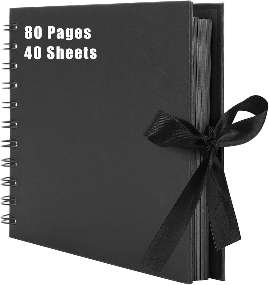 DIY Fotoalbum met 80 Pagina's voor Stukken, Scrapbook en Gastenboek voor Verjaardagen, Baby's en Bruiloften - A5 Formaat met Strik en Ringband