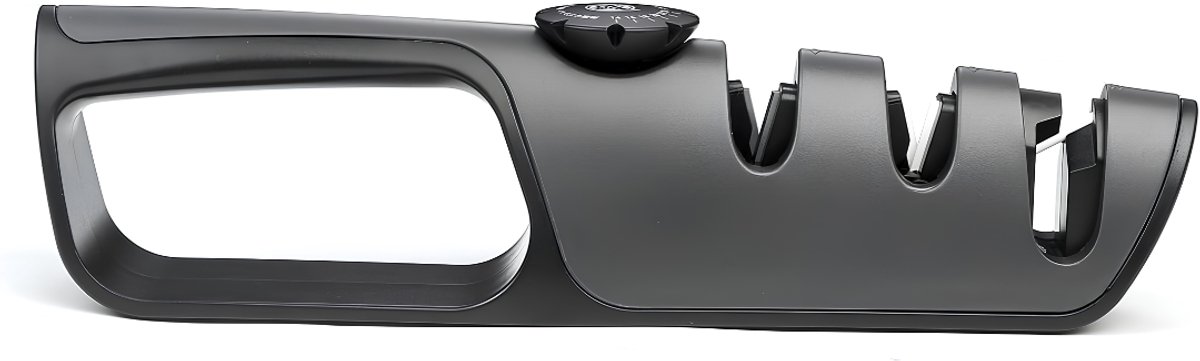 JCP® Messenslijper - 3 Niveaus - Professionele Slijper - Mes Slijper - Zwart - 27cm x 8cm x 6cm