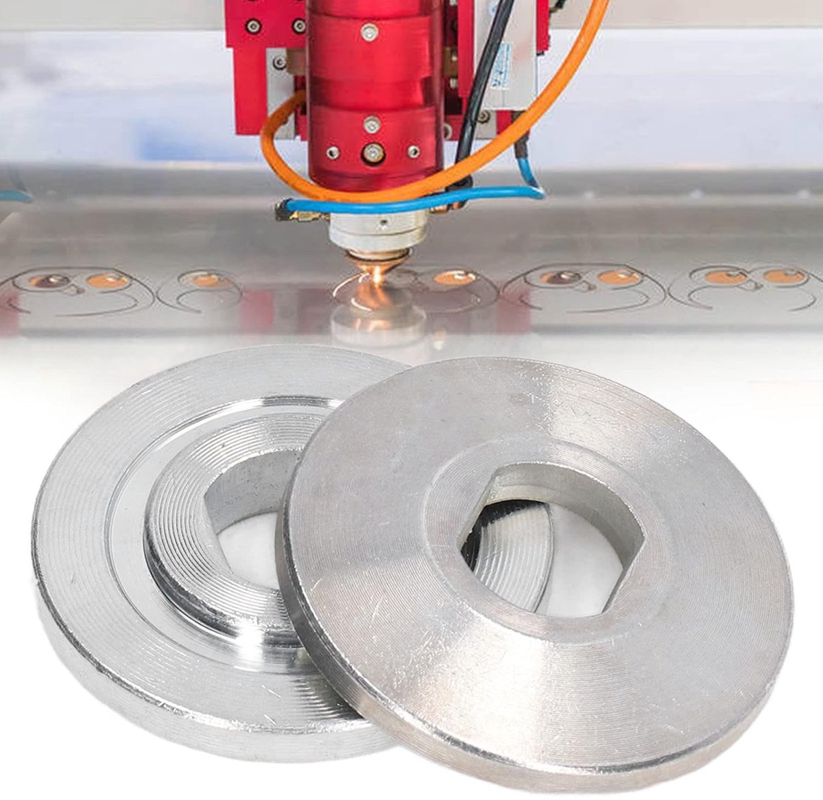 2 stuks elektrische zaagdrukplaat met 25,4 cm zaagbladklemring, compacte hardmetalen drukplaat voor precisiezaagwerkzaamheden en aluminium bewerking
