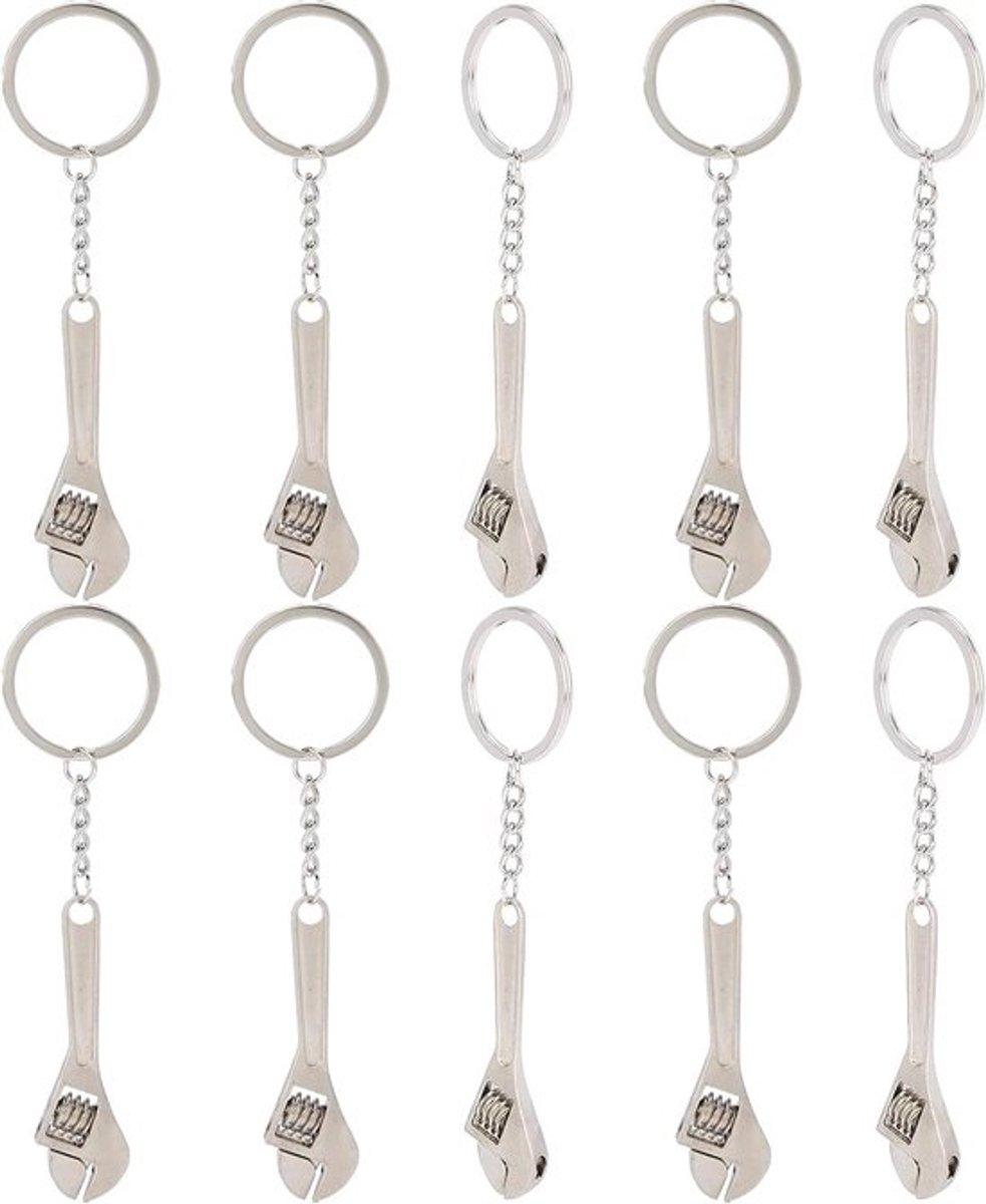 Verstelbare mini-moersleutelset, Gereedschap Sleutelhanger voor Heren en Dames, 10-delig, Handig gereedschap met Sleutelring