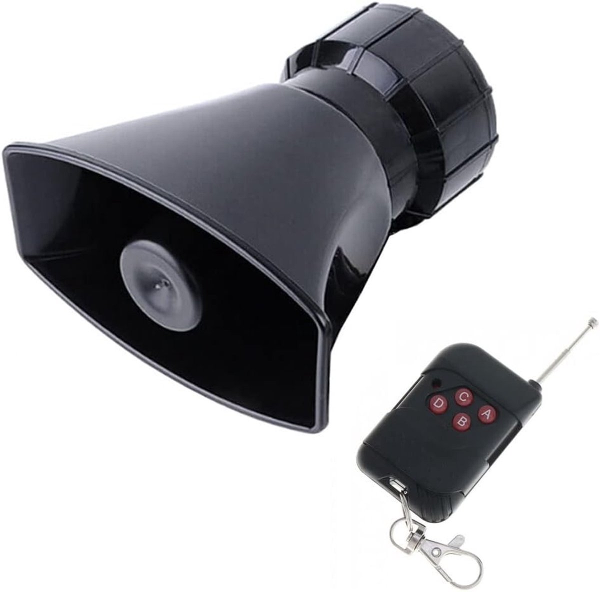 Krachtige 12V autosirene met 7 tonen, 100W en 130dB - Alarm, luidspreker en microfoon voor noodsituaties en voertuigen