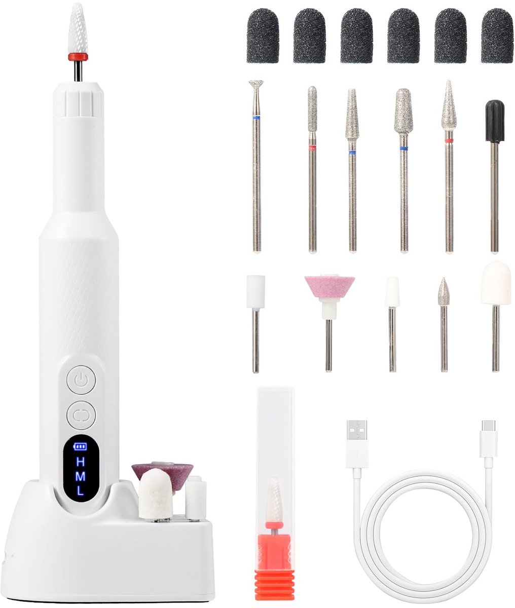SnelShoppen - Professionele Nagelfrees voor Perfecte Nagels, 30000 RPM, Draadloos, Lichtgewicht en Ergonomisch Ontwerp, Inclusief 6 Opzetstukken voor