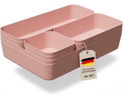 SnelShoppen - VMbathrooms Lade-organizerset - Praktische Sorteerdozen voor Bureau en Ladeverdeler - Ideale Opberghulp voor Kantoor en Huishouden - Roz