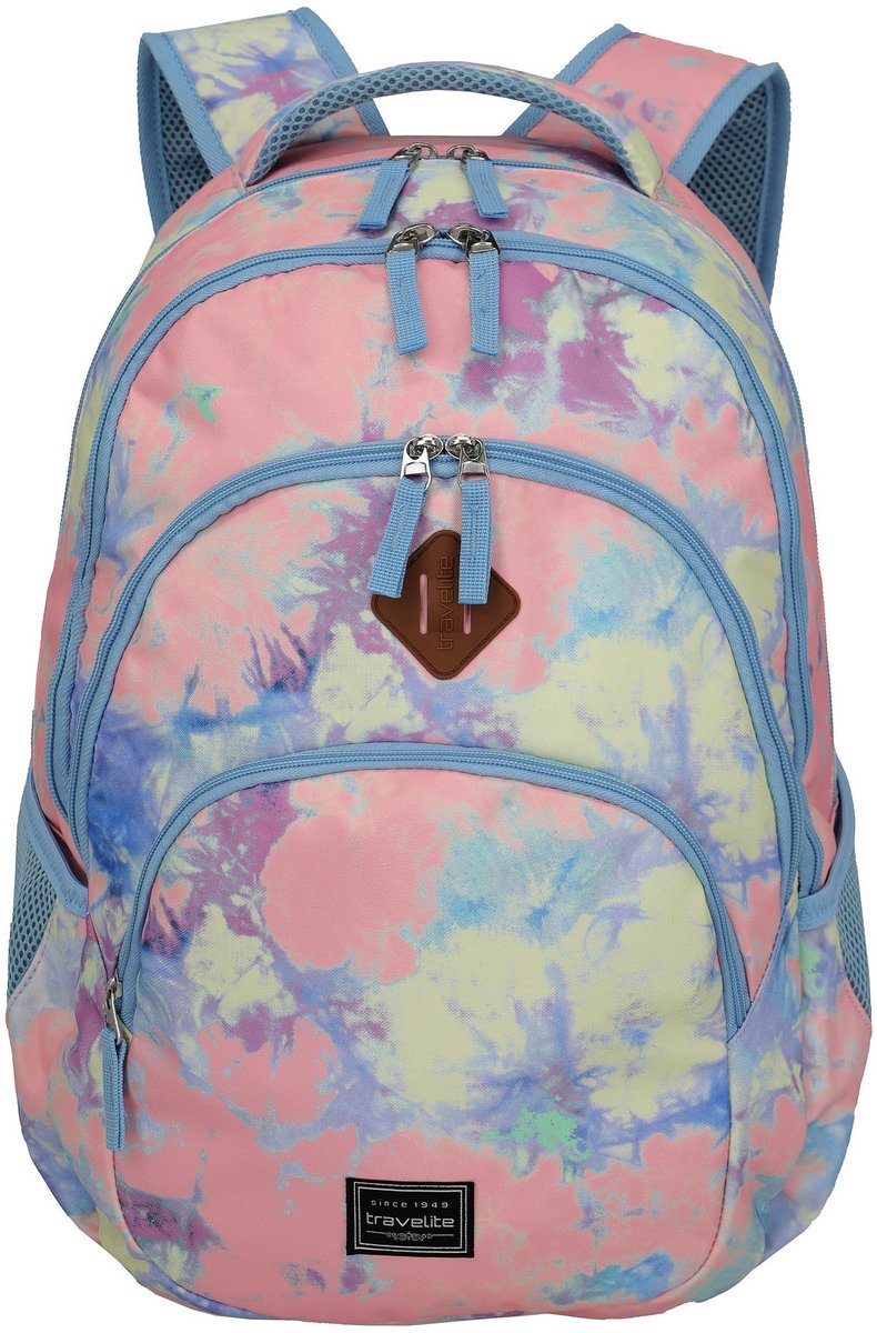 travelite vrijetijdsrugzak rugzak met laptopvak Basic Backpack Print 22L Multi Color veelkleurig