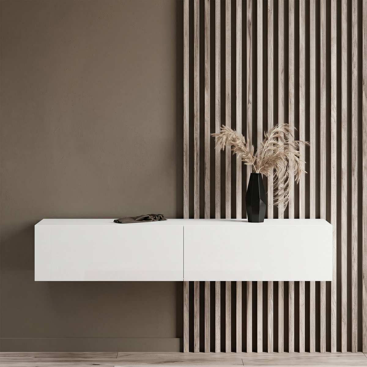 Planetmöbel - Garderobekast 160 cm - Wit - Grieploos - Met softclose demping