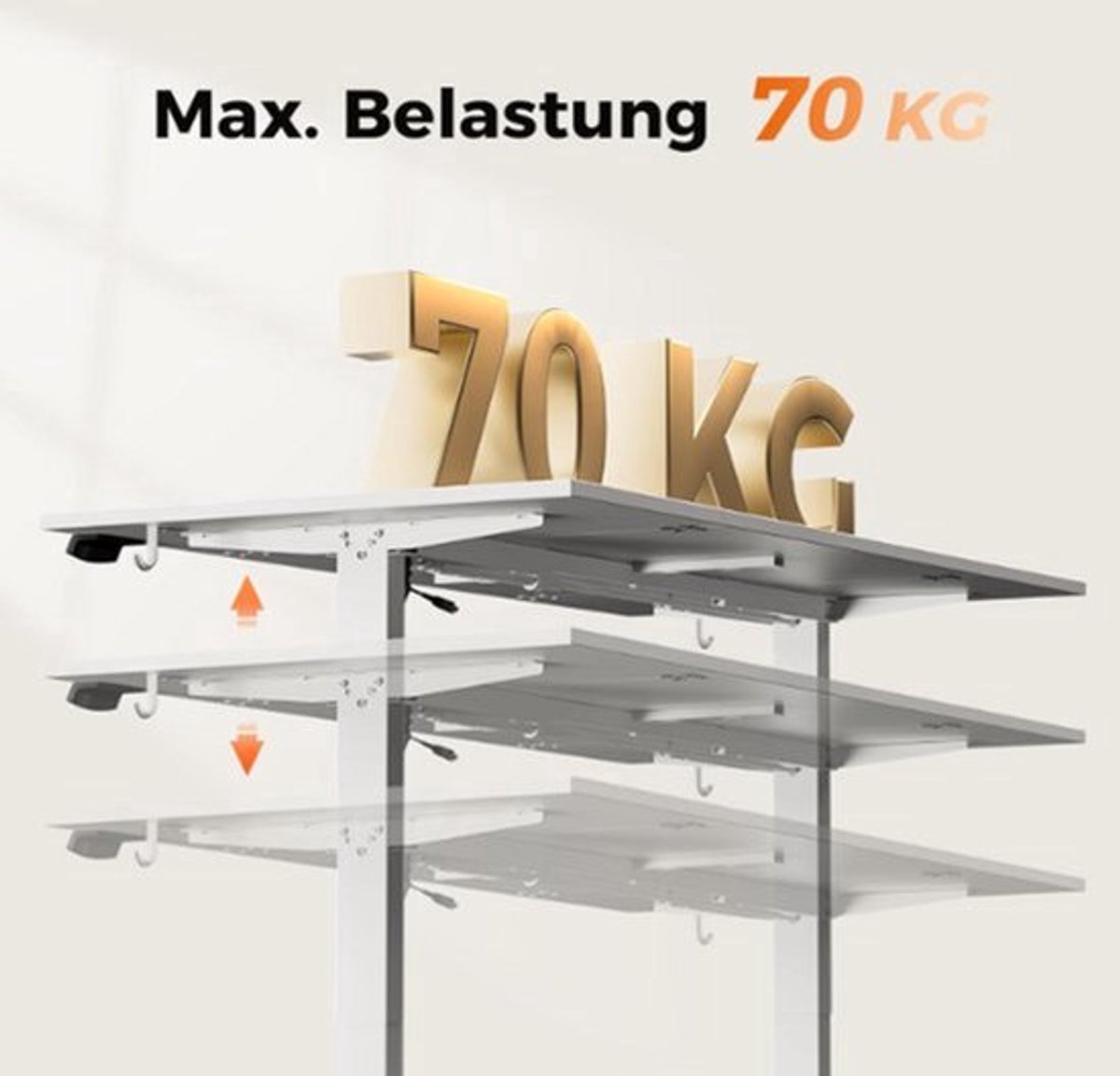 Elektrisch Zit-Sta Bureau – Verstelbaar Bureau – Hoogte Verstelbaar Bureau – Computertafel – Gaming Bureau – 120x80 cm – Geheugenfunctie – Antikollisionstechnologie