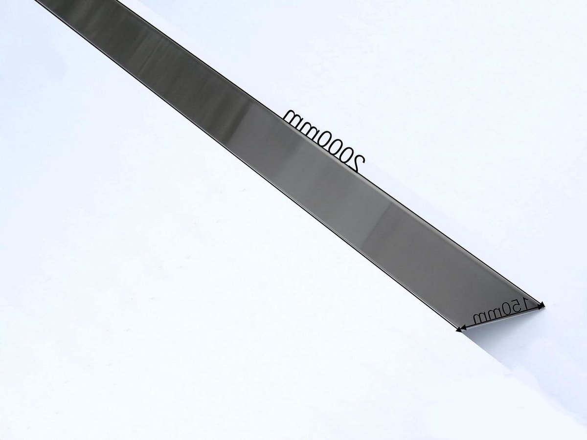 Aluminium Plaatstroken - Metaalplaat Strips - Dak en Gevel - Corrosiebestendig Materiaal - 2000 x 150 mm - Blank Zilver
