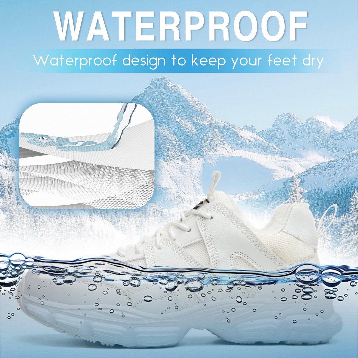 SnelShoppen - KOIFISH Winter Veiligheidsschoenen Dames Waterdichte Werkschoenen met Stalen Neus Lichtgewicht Comfortabele Beschermende Schoenen Maat 3