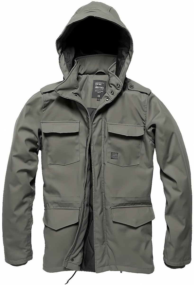 Vintage Industries Winterjas Darren Parka Grijs