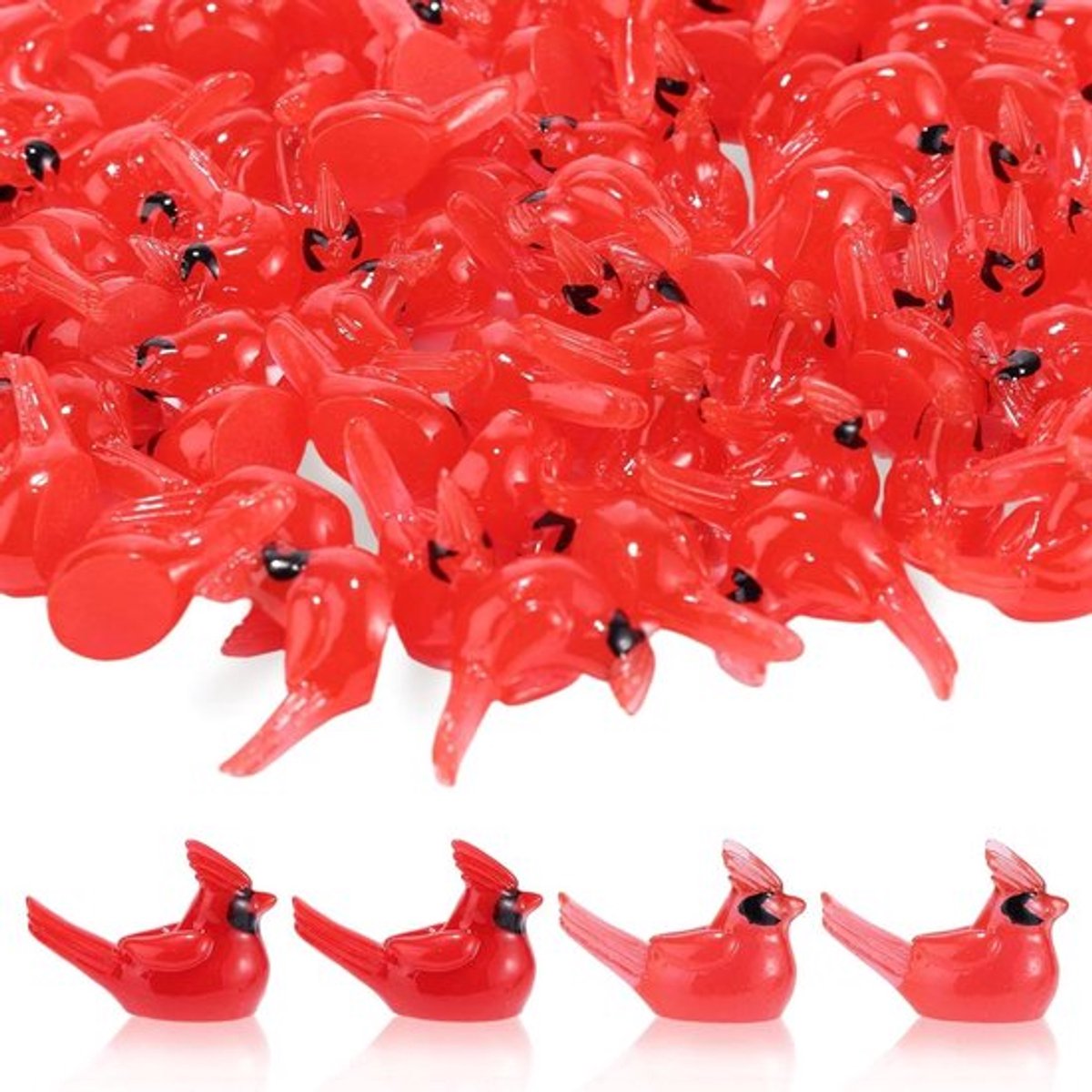 Mini Kardinaalfiguren - Rood Miniaturen - Kersttaarttoppers in Poppenhuisstijl