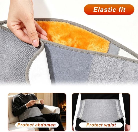 Warmteband voor de Rug en Nieren, Plush Lumbale Ondersteuning, Unisex Verwarmingsband voor Wintergebruik, Maat L — afbeelding 4
