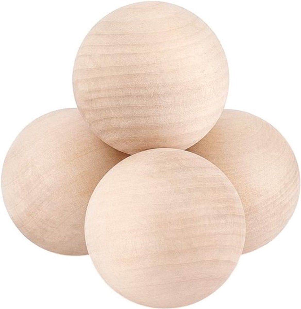 4 Stuks 3 Inch Houten Ballen, Onbehandelde Ronde Houten Ballen voor Ambachten, DIY Projecten en Huisdecoratie