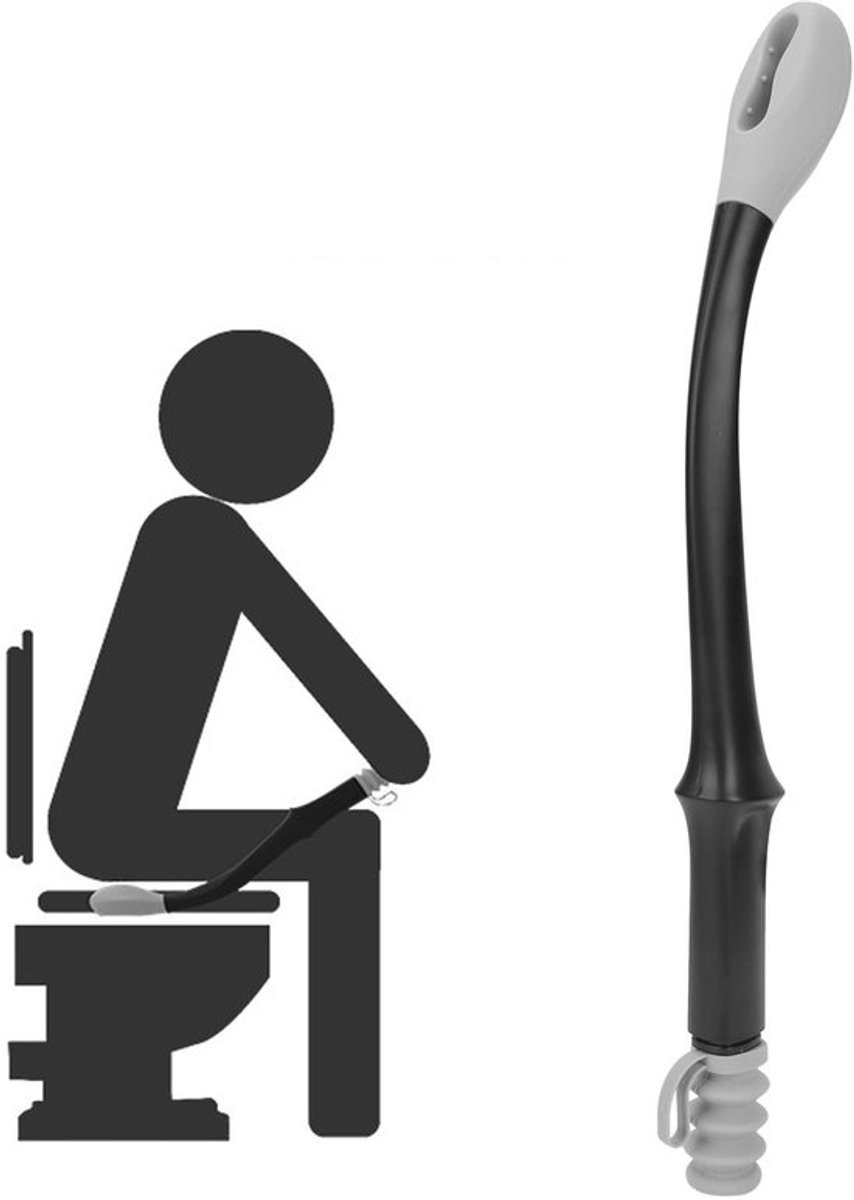 WC-Afveeghulp Lange Handgreep - Zelfwisassistent - Huishoudelijk Toilethulpgereedschap - Voor Beperkte Mobiliteit - 40 cm - Comfortabel Gebruik - Toiletwisser