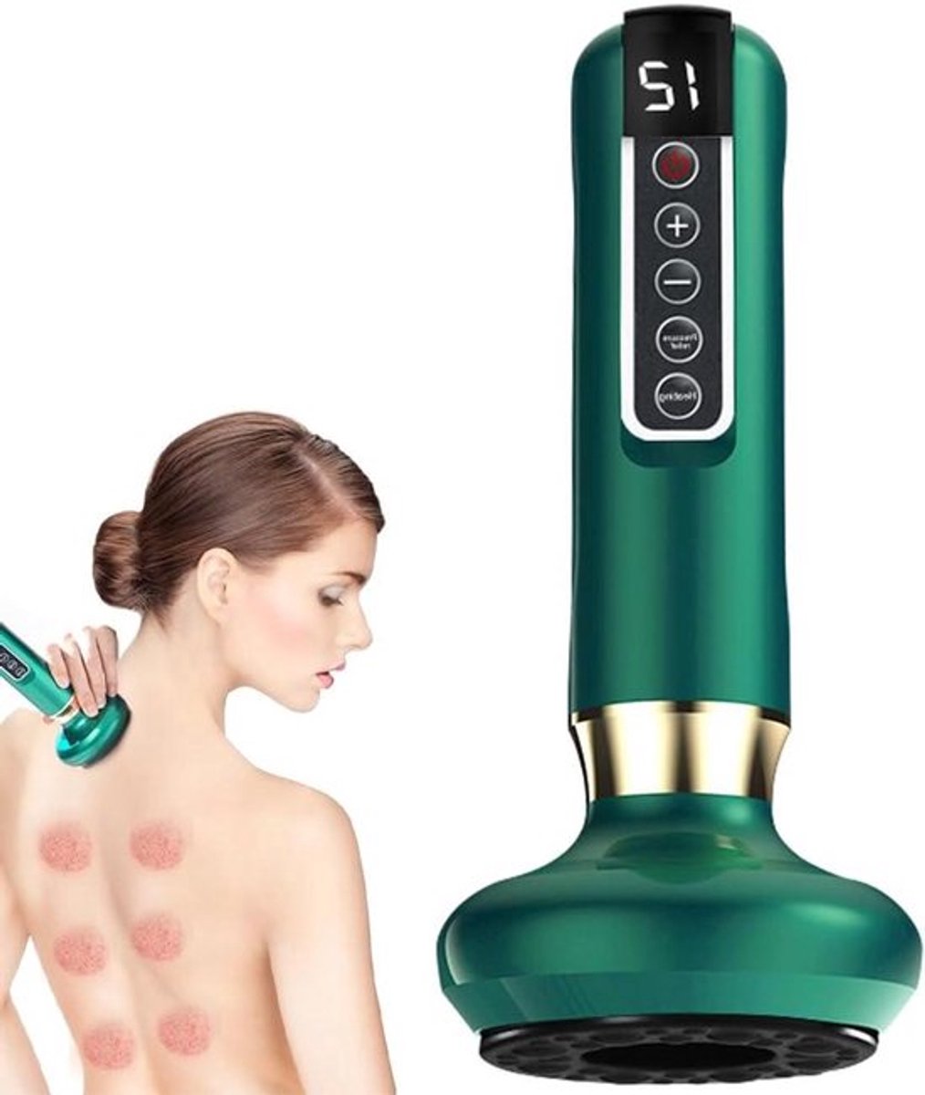 Massageapparaat tegen cellulitis, verstelbaar handmassageapparaat met 12 versnellingen, lichaamsvet verminderen, meridiaan reinigen, cupping massage.