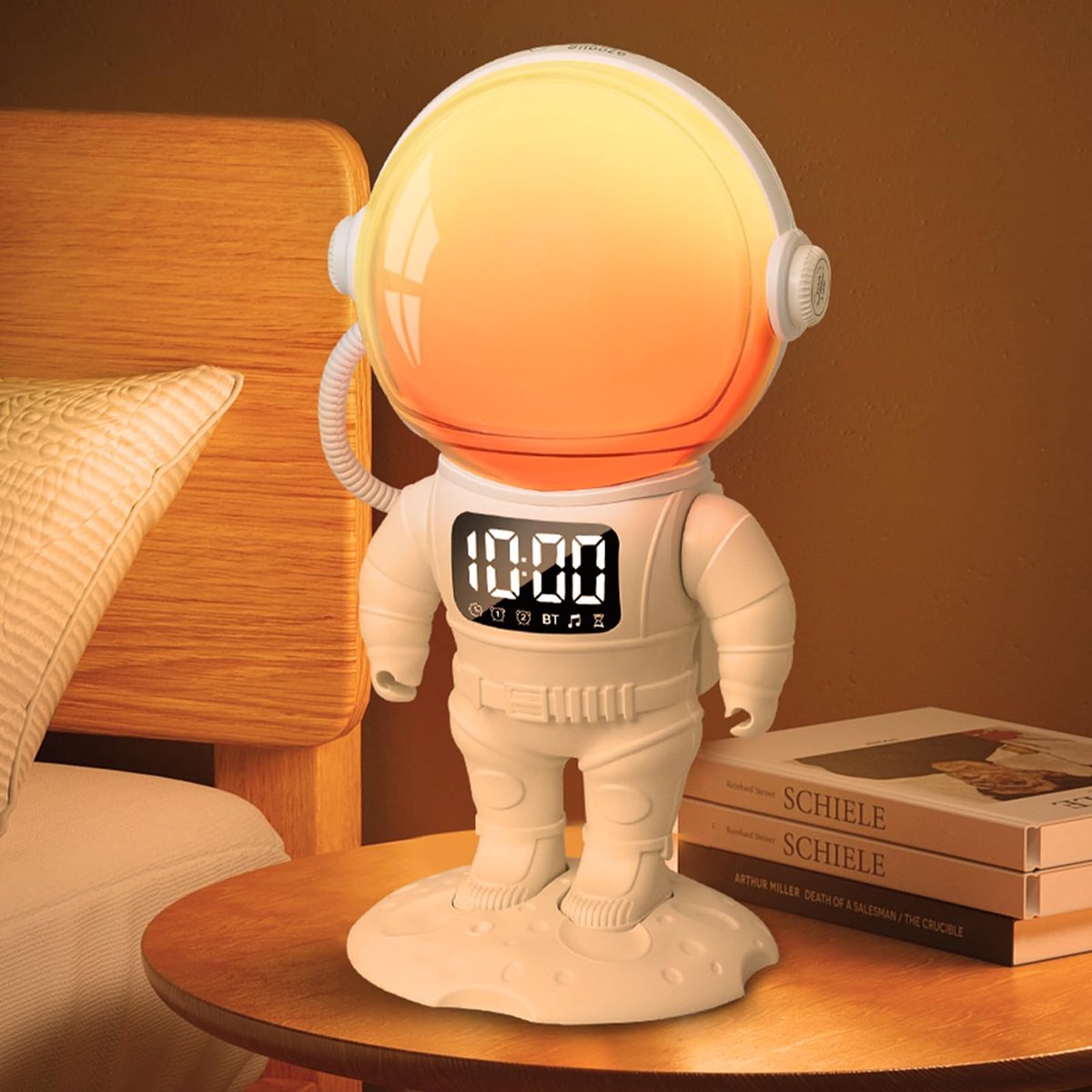 SnelShoppen - OQIMAX Wake Up Light Sunrise Lichtwekker voor Kinderen, Bluetooth Speaker, 21 Natuurlijke Geluiden, 22 Verlichtingsmodi, Nachtverlichtin