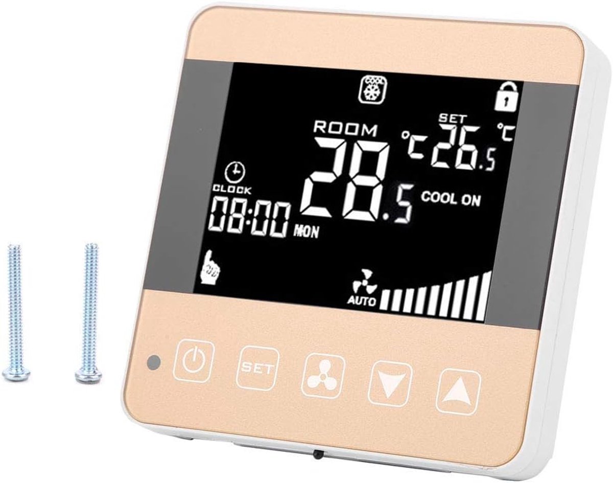 SnelShoppen - AC200-240V Fan Coil Thermostaat - Intelligente Digitale Temperatuurregelaar voor Centrale Airconditioning met LCD Scherm en WIFI - Perfe