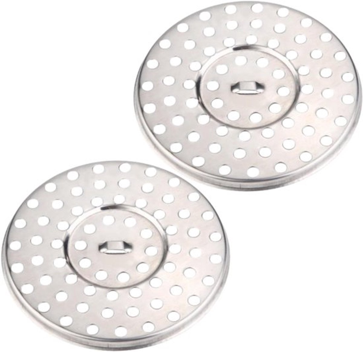 Vloerafvoerafdekking rond roestvrij staal 8,5 cm diameter - 2 stuks vervangende doucheafvoer met douchefilter - drainage voor douche.