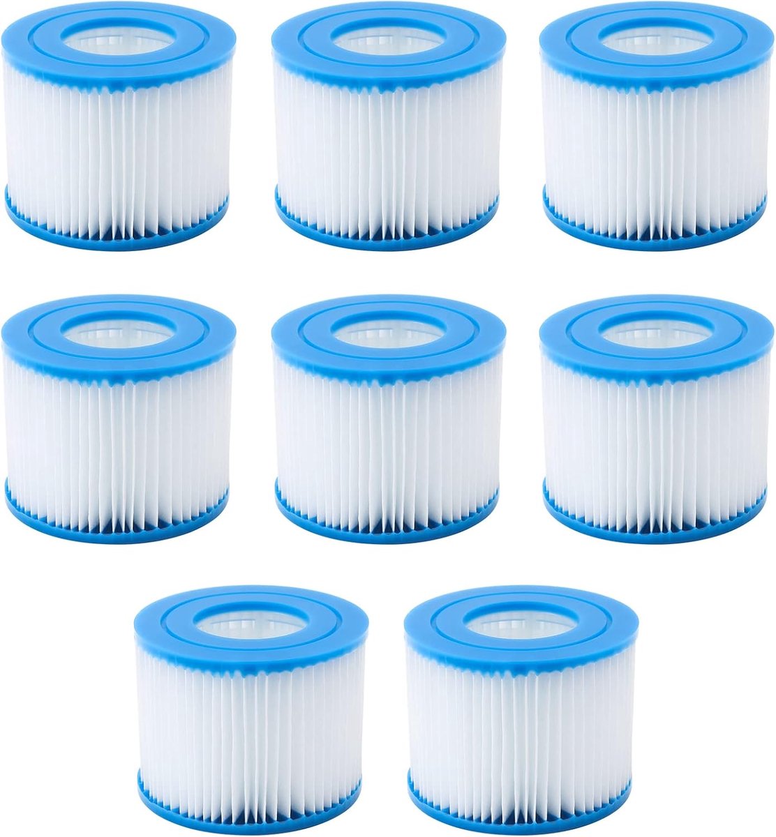SnelShoppen - 8 Stuks Spa-Filters VI voor Bestway, Vervangingsfilterpatroon voor Zwembad, Hoogwaardige Kwaliteit, Ideaal voor Tuin en Zwemplezier