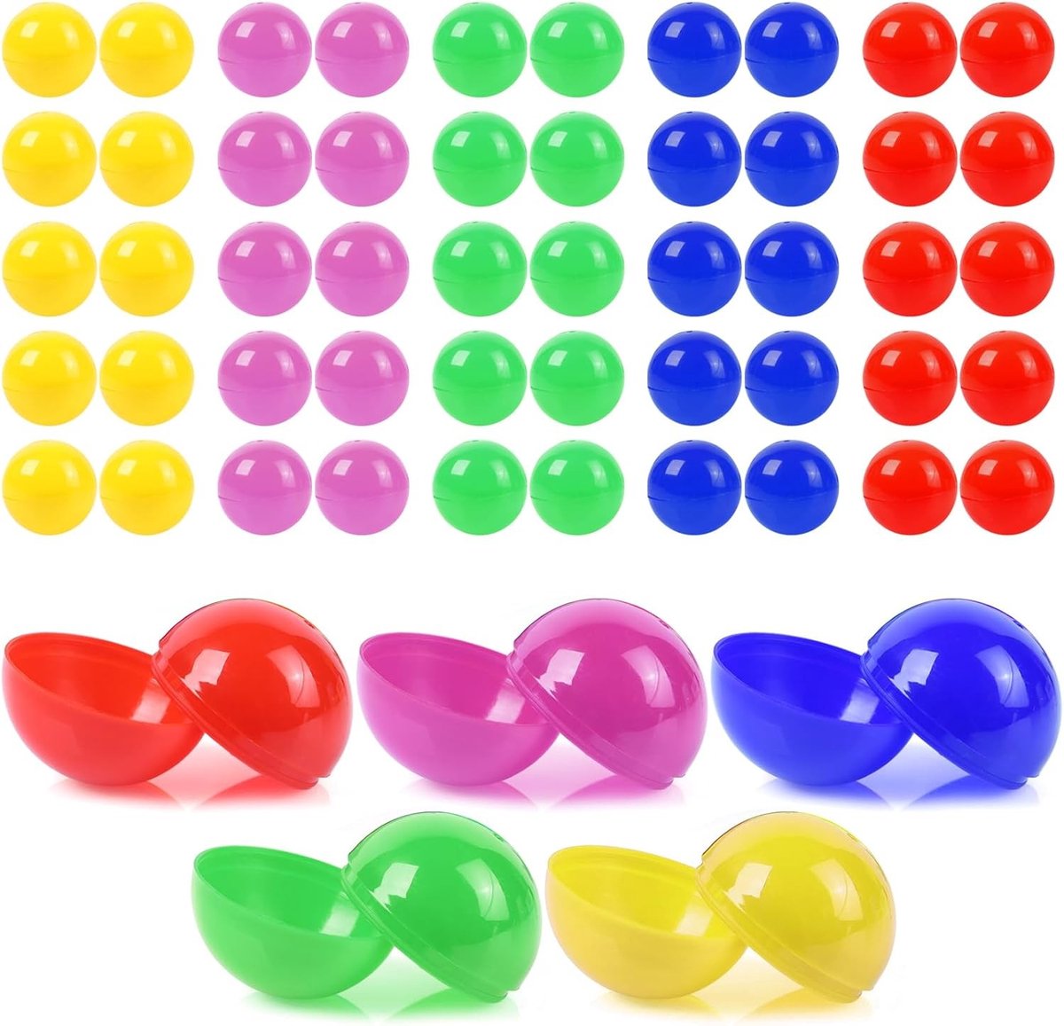 Vulbare Loterijballen, 50 Stuks, 4 cm Plastic Bingo Ballen voor Feestspellen, DIY Projecten en Creatieve Activiteiten in 5 Kleuren