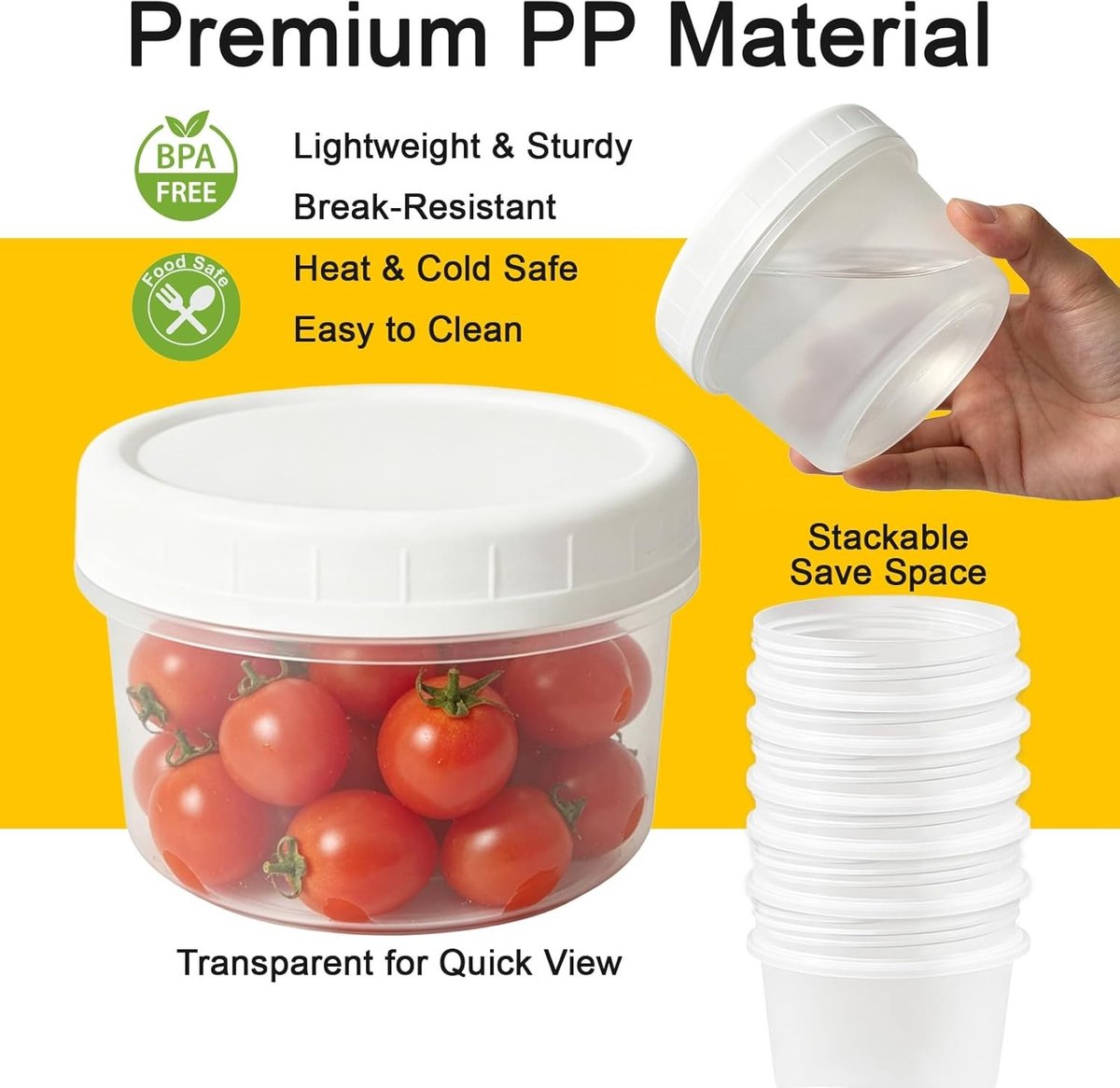Set van 20 Kleine Plastic Opbergdozen met Deksel 120ml - Herbruikbare Vriezerdozen, Lekvrije Opbergdozen voor Voedsel en Organisatie