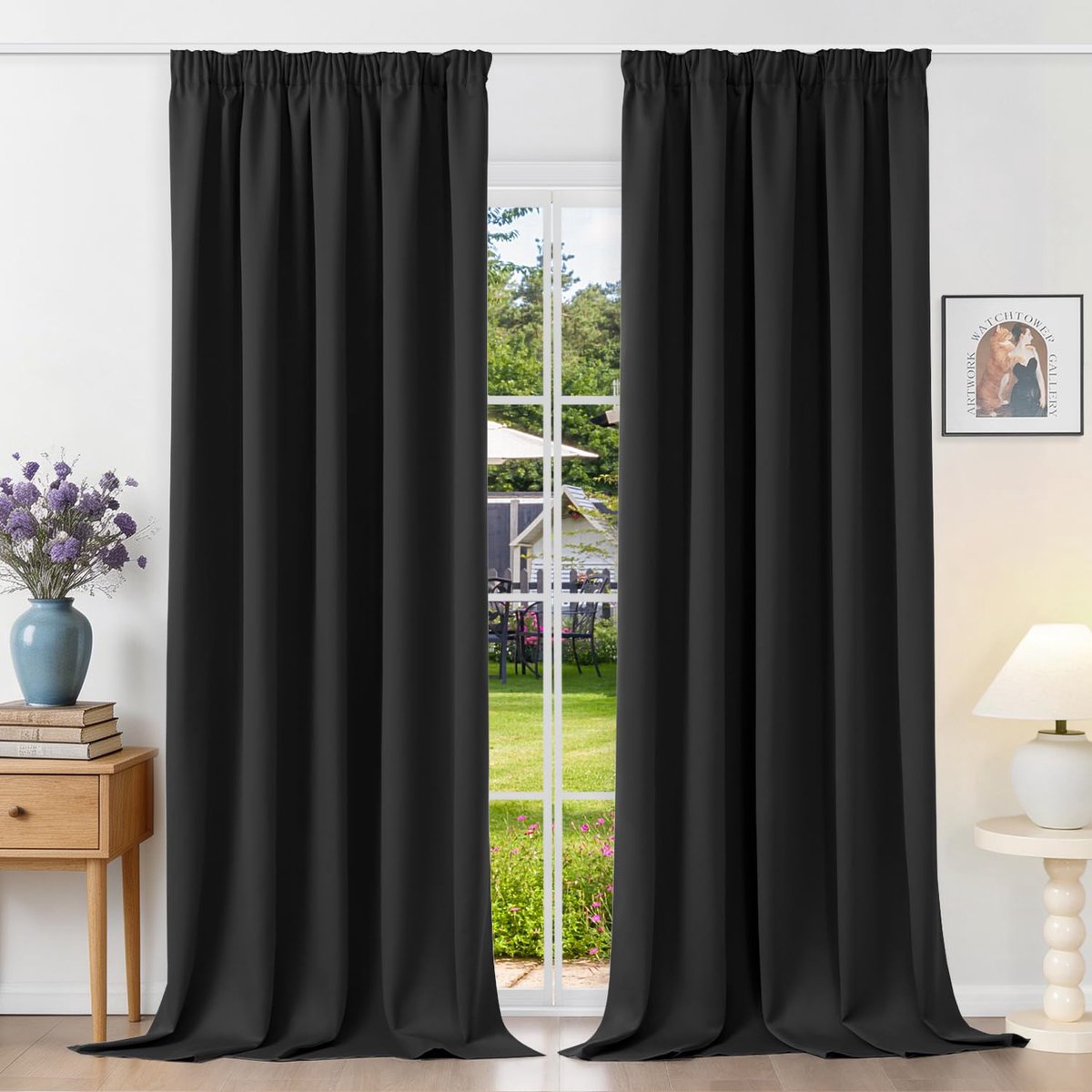 SnelShoppen - Runyéla Thermo-verduisteringsgordijn, isolerend, 140 x 245 cm, plooiband, ondoorzichtig, UV-bescherming, decoratie voor slaapkamer en wo
