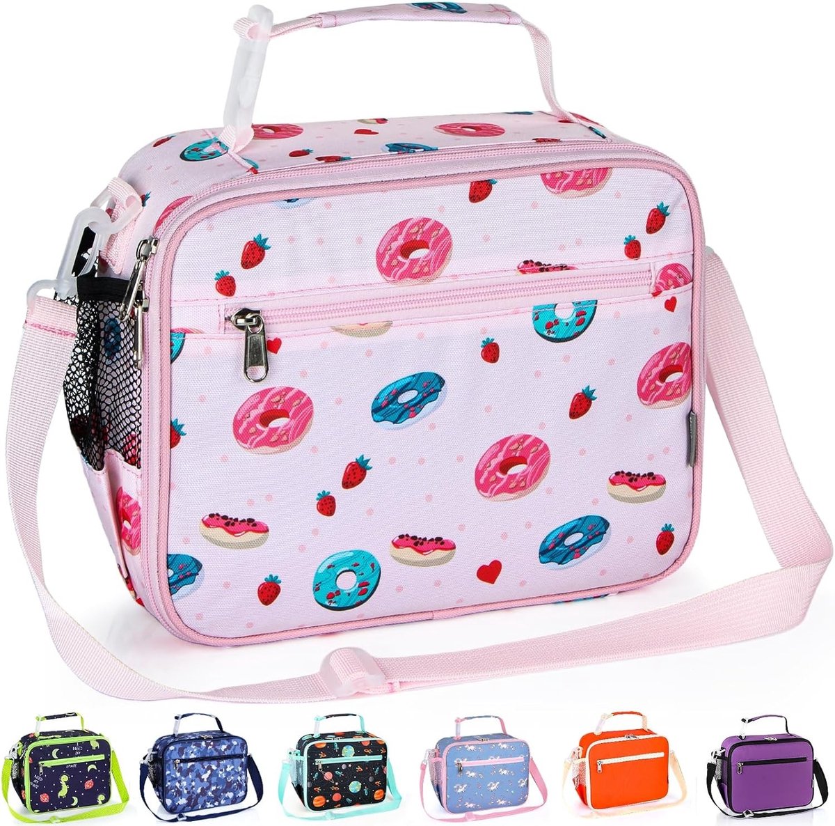 Isolerende Lunchtas voor Kinderen en Volwassenen, Waterdichte Koeltas met Verstelbare Schouderband voor School, Werk en Picknick