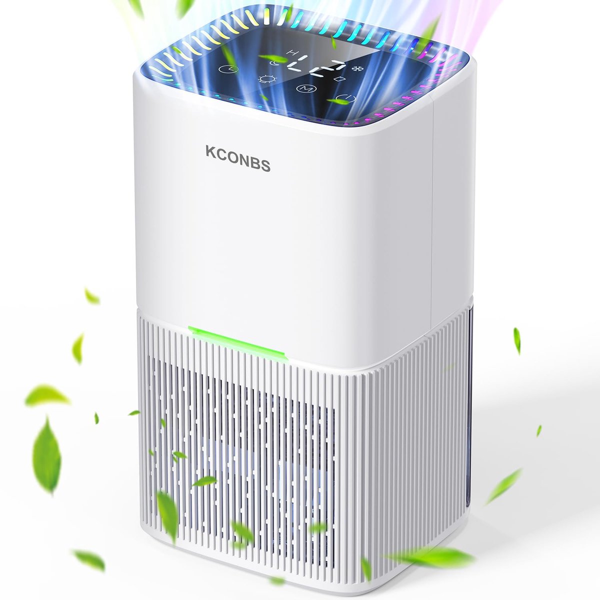 SnelShoppen - Ontvochtiger 1800 ml Elektrische Luchtontvochtiger met LED-display, 7-kleurenverlichting, Automatische Uitschakeling en 24-uurs Timer, 8