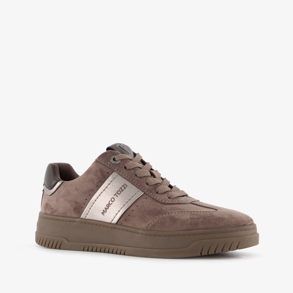 Marco Tozzi dames sneakers bruin - Maat 40 - Echt leer - Uitneembare zool