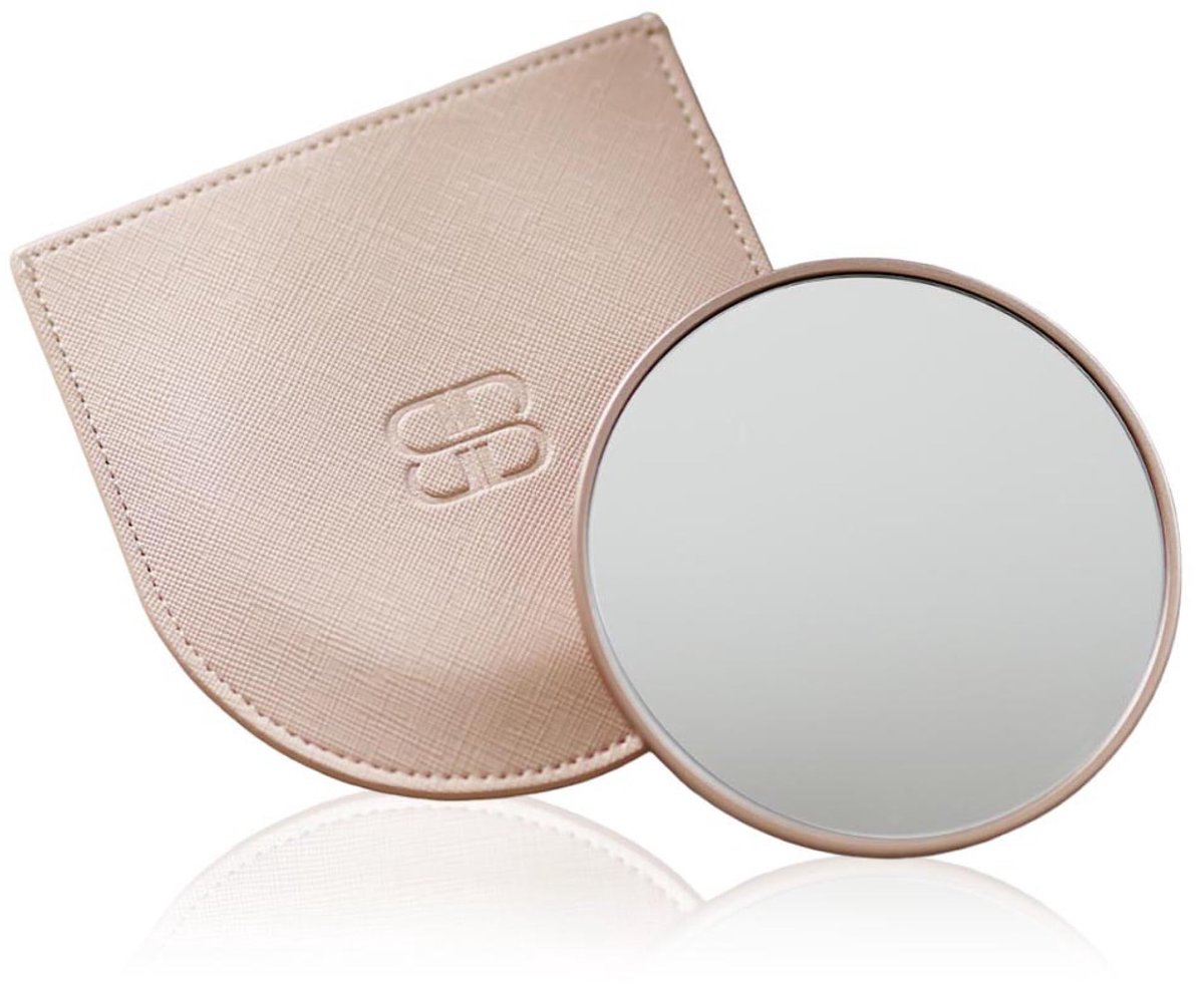 SnelShoppen - 7x Vergrotende Spiegel met Vegan Lederen Hoes - Compacte Reis Spiegels voor Precisie-Make-up, Huidverzorging en Pincet Gebruik - Ideaal
