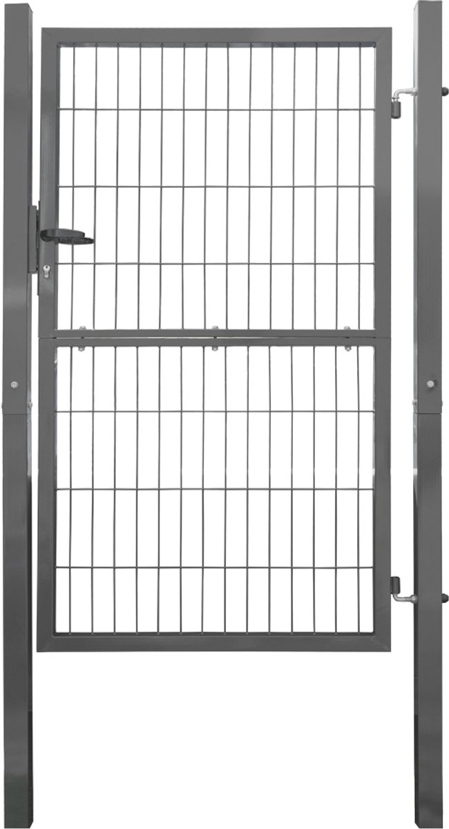 Tuinpoort / Hekpoort / Looppoort – Vierkante buis – Antraciet / Groen – Met slot (V2A roestvrij staal)