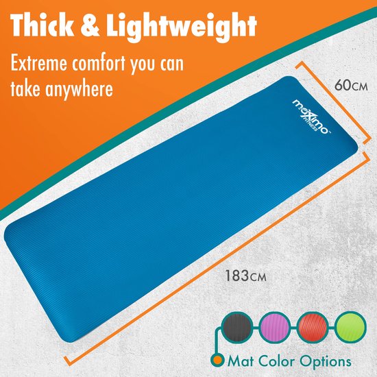 Dikke premium yogamat - 183 cm lang x 60 cm breedte x 12 cm (12 mm) - multifunctioneel gebruik - perfect voor yoga pilates gym sit-ups en stretchen. van Ocilion — afbeelding 5