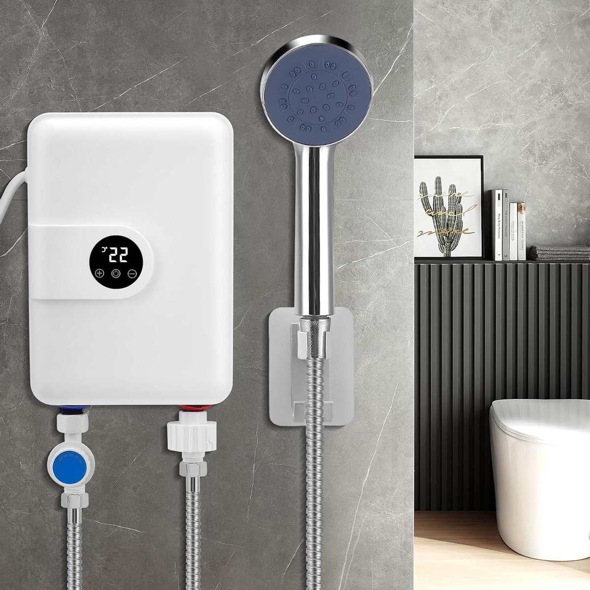 Mini Doorstroomboiler - Elektrische Boiler - Direct Warm Water - Ruimtebesparend Ontwerp - 5500 Watt - Wit