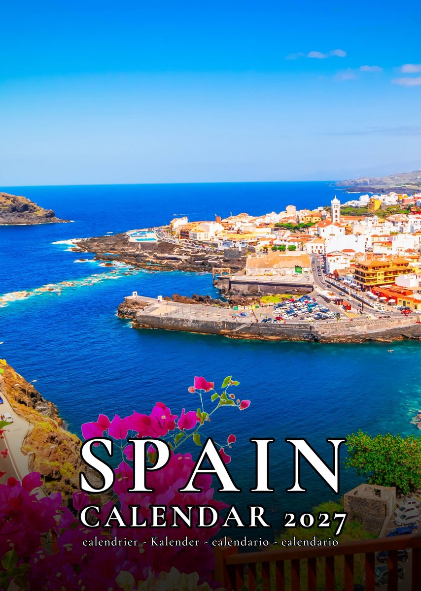 SnelShoppen - Spanje 2027 Kalender A3 - Wandkalender met prachtige foto's van Spanje, 12 maanden, groot formaat, perfect voor thuis en op kantoor