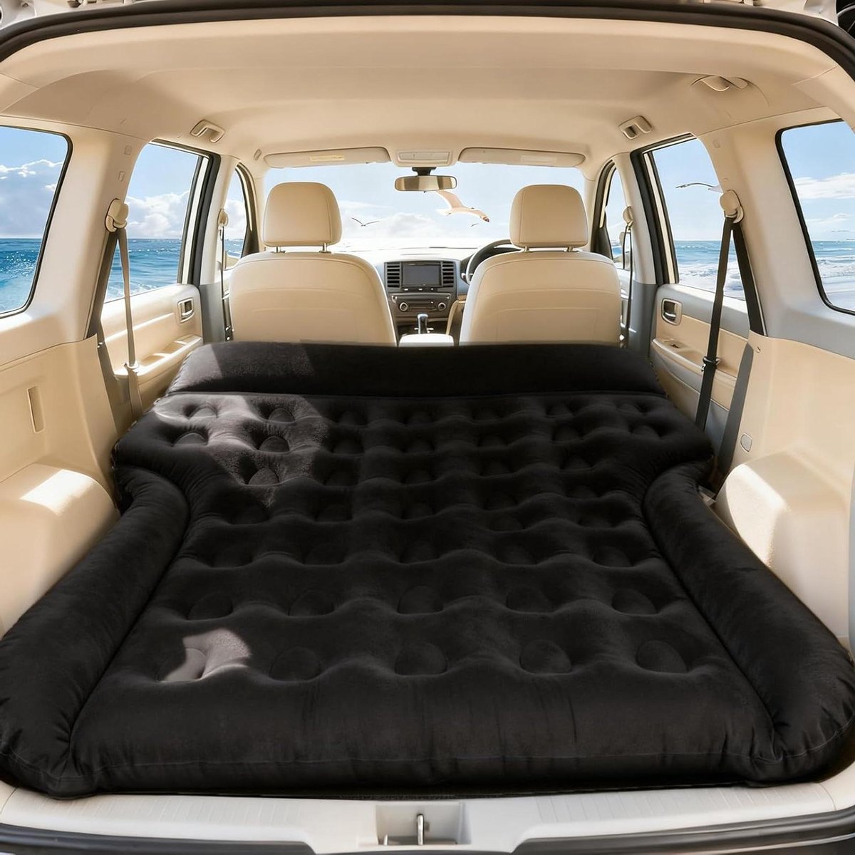 Auto Luchtmatras - Opblaasbaar matras - Kamperen en reizen - 20 cm dikte - 185x140 cm - Zwart