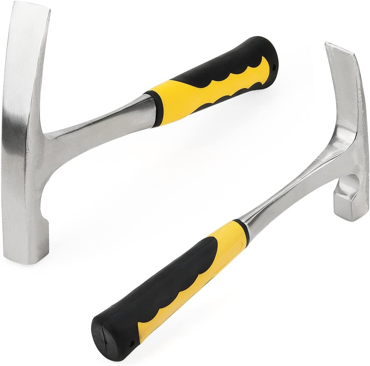 2 Stuks 24oz Matte Rock Brick Hamer met Antislip Handvat, Stalen Geoloog Hamer voor Mijnbouw en Metselwerk met Versterkte Zwarte Punt en Schokabsorberende Grip