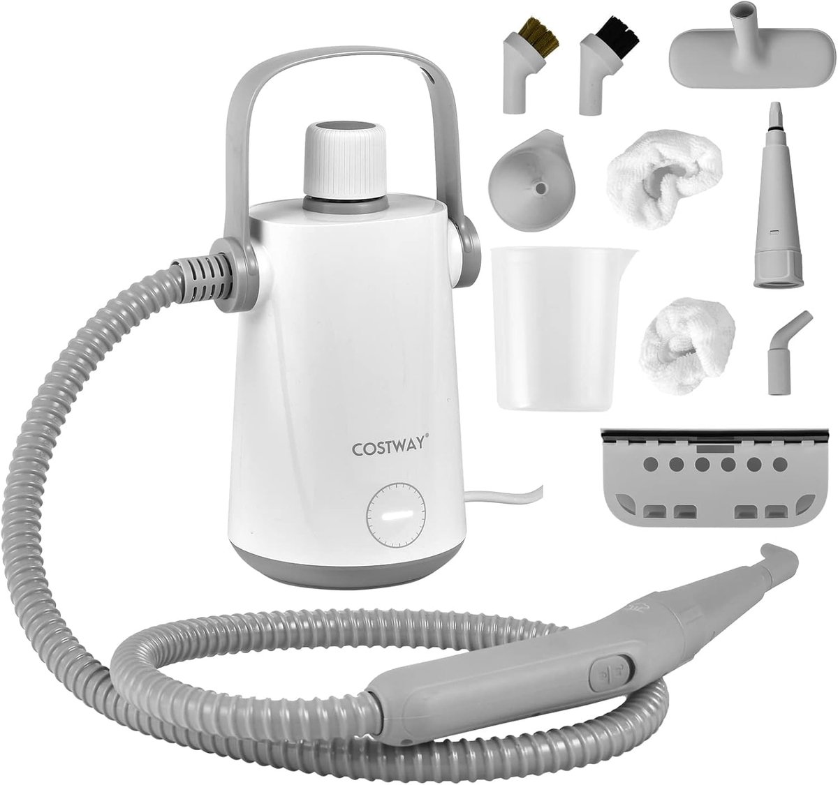 SnelShoppen - FANTASK 1000 W Stoomreiniger Handapparaat 300 ml - Steamshot Stoom Cleaner met Accessoires - Wit - Ideaal voor Keuken, Badkamer, Auto en