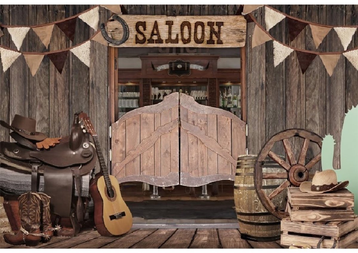 Saloon Achtergrond - Vintage Western Cowboy - 12x8ft