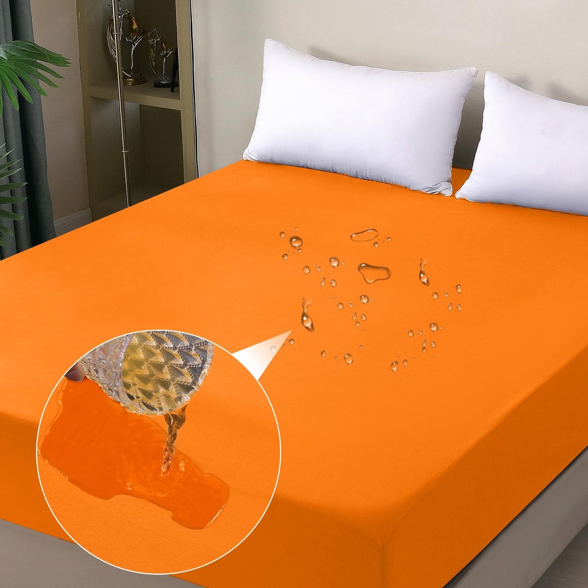 Waterproof Matrasbeschermer - Ademend en vochtregulerend - 90 x 200 cm - Oranje