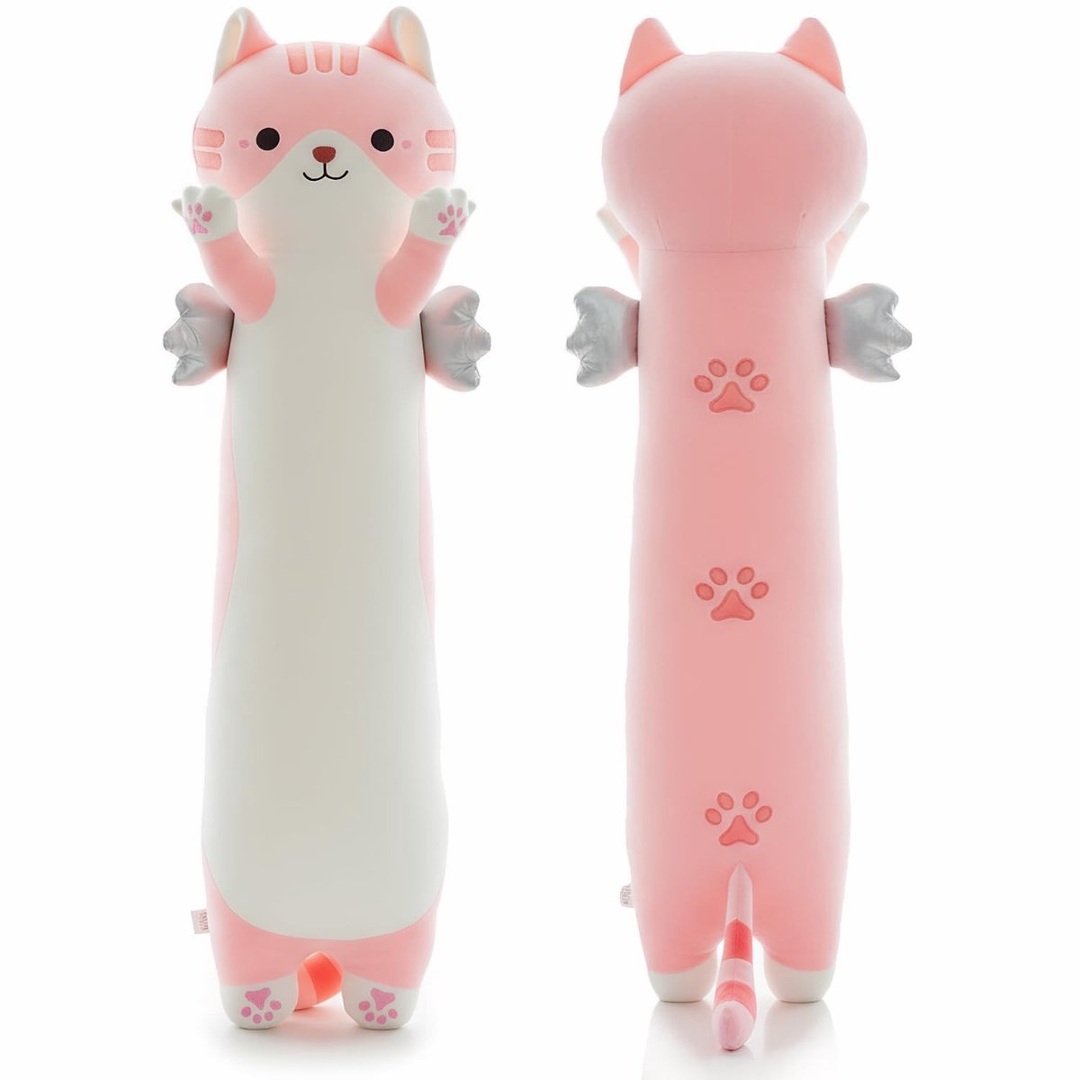 Kattenknuffel Kussen XXL - Pluche Dier - Roze 110 cm