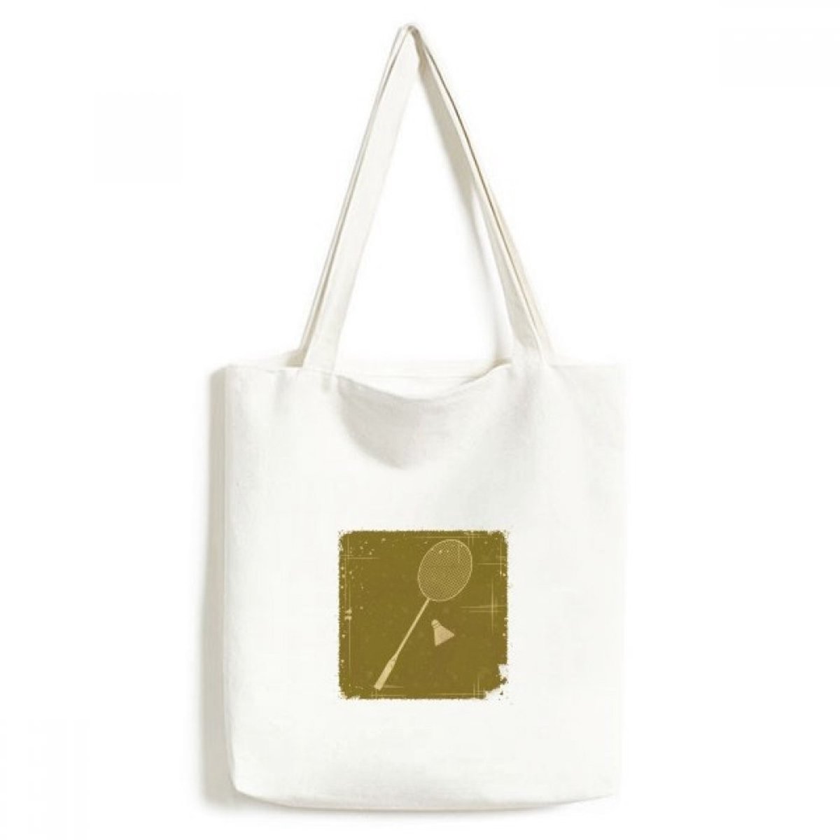 Eco-vriendelijke Canvas Tote Bag - Badminton Illustratie