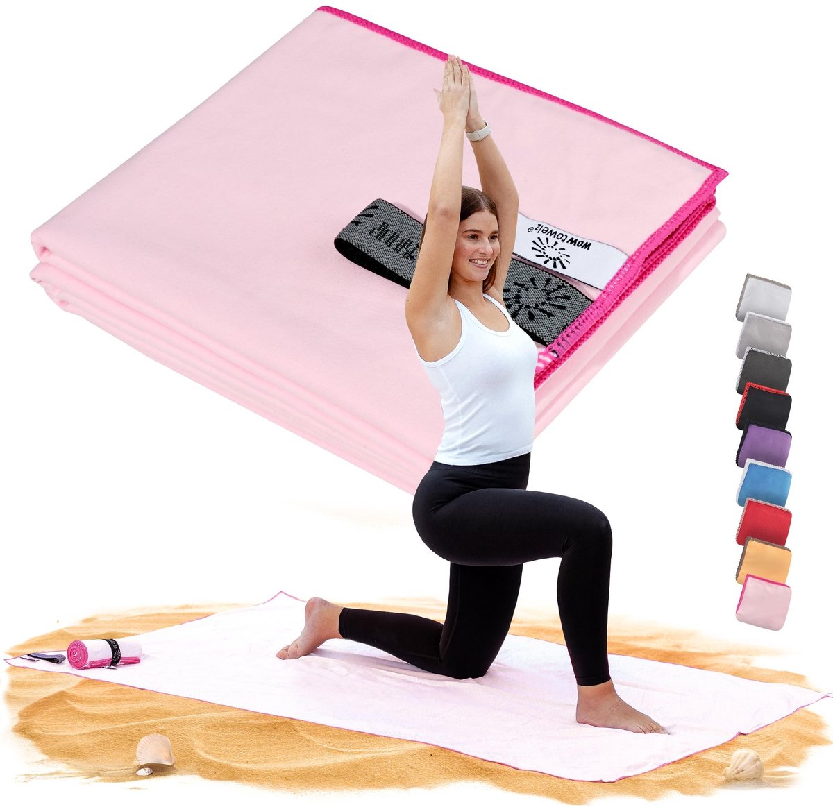 Microfibre Handdoek - Sneldrogend en Lichtgewicht - Roze 145 x 70 cm