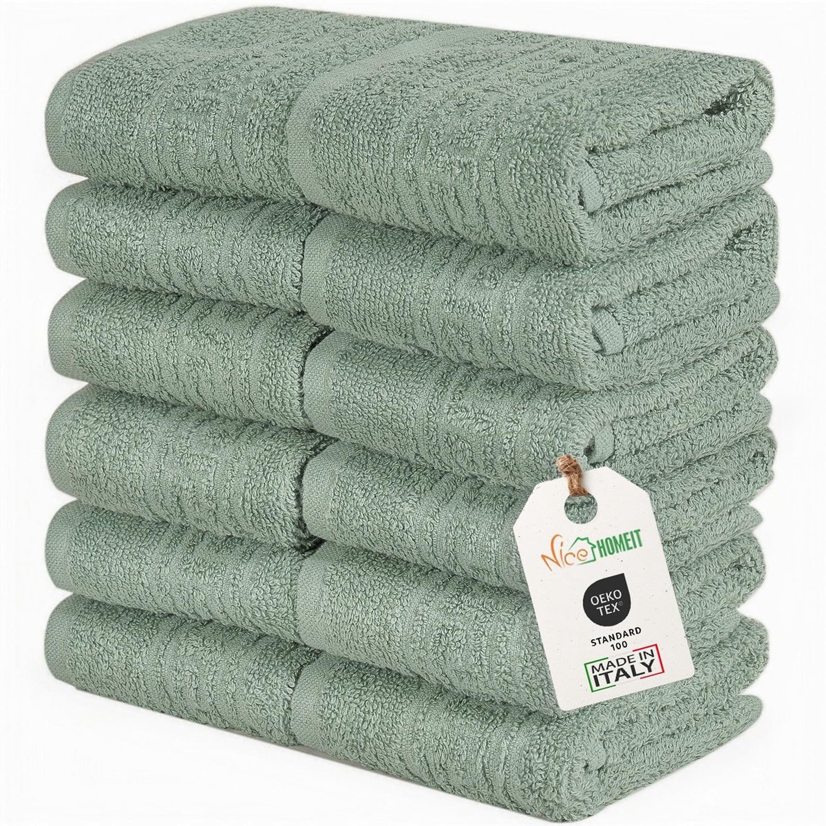 Set van 12 Mini Handdoeken - 30 x 30 cm, Groen
