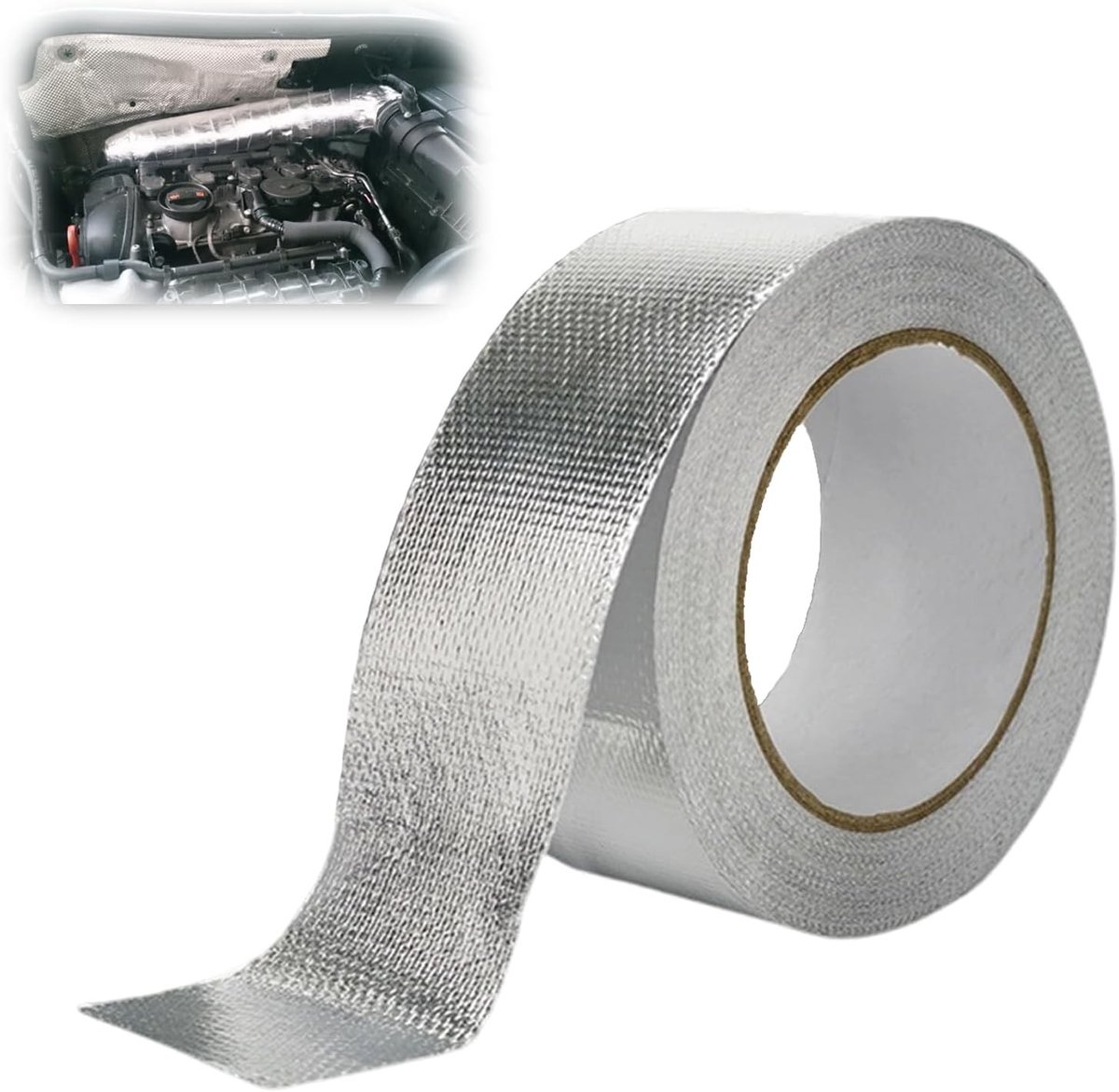 Hittebestendige Tape voor Uitlaat en Banden, 10 m x 5 cm, Zelfklevende Aluminium Reparatietape voor Auto en Motor, Ideaal voor Sealing en Isolatie
